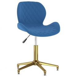 Obrotowe krzesła stołowe, 2 szt., niebieskie, obite aksamitem