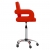 Obrotowe krzesło stołowe, czerwone, obite sztuczną skórą