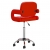 Obrotowe krzesło stołowe, czerwone, obite sztuczną skórą
