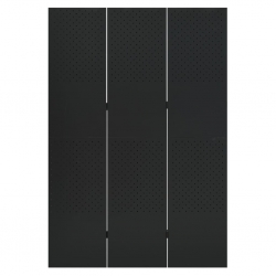 Parawan 3-panelowy, czarny, 120 x 180 cm, stalowy