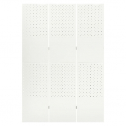 Parawan 3-panelowy, biały, 120 x 180 cm, stalowy