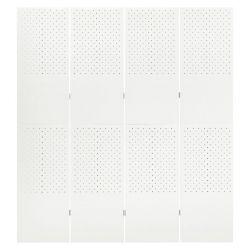 Parawan 4-panelowy, biały, 160 x 180 cm, stalowy