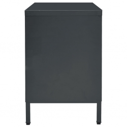 Szafka pod telewizor, antracytowa, 105x35x52 cm, stal i szkło