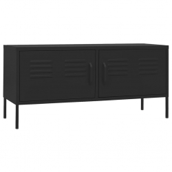 Szafka pod telewizor, czarna, 105x35x52 cm, stalowa