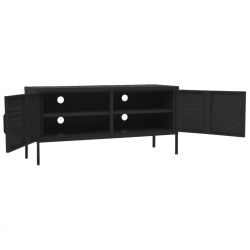 Szafka pod telewizor, czarna, 105x35x52 cm, stalowa