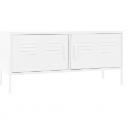 Szafka pod telewizor, biała, 105x35x50 cm, stalowa