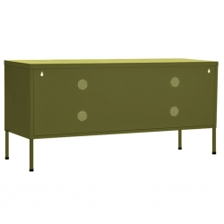 Szafka pod telewizor, oliwkowa, 105x35x50 cm, stalowa