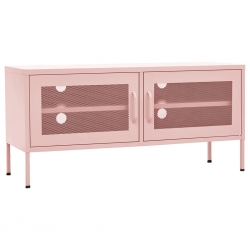 Szafka pod telewizor, różowa, 105x35x50 cm, stalowa