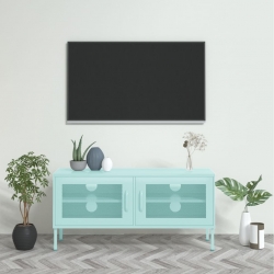 Szafka pod telewizor, miętowa, 105x35x50 cm, stalowa