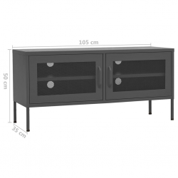 Szafka pod telewizor, antracytowa, 105x35x50 cm, stalowa