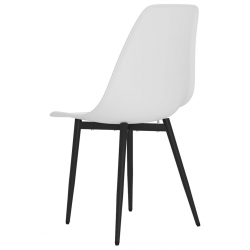 Krzesła stołowe, 4 sztuki, białe, PP
