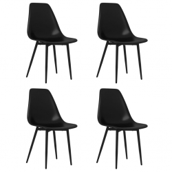 Krzesła stołowe, 4 szt., czarne, PP