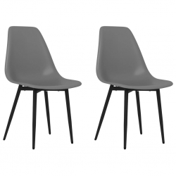 Krzesła stołowe, 2 sztuki, szare, PP
