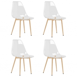 Krzesła stołowe, 4 szt., transparentne, PET