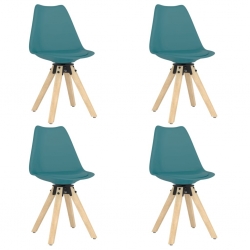 Obrotowe krzesła stołowe, 4 szt., turkusowe, PP