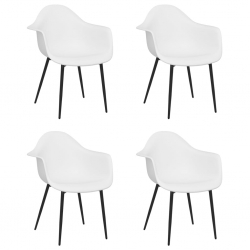 Krzesła stołowe, 4 sztuki, białe, PP