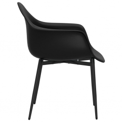 Krzesła stołowe, 2 sztuki, czarne, PP