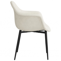 Krzesło do jadalni, kremowe, tapicerowane tkaniną