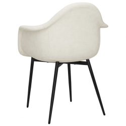 Krzesło do jadalni, kremowe, tapicerowane tkaniną