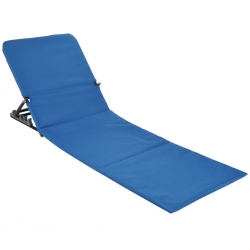 HI Składana mata plażowa z oparciem, PVC, niebieska