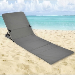 HI Składana mata plażowa z oparciem, PVC, szara