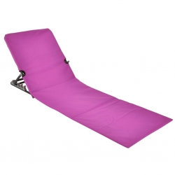 HI Składana mata plażowa z oparciem, PVC, różowa