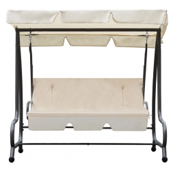 Huśtawka ogrodowa z baldachimem, piaskowa