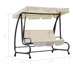 Huśtawka ogrodowa z baldachimem, piaskowa