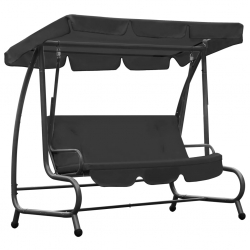 Huśtawka ogrodowa z baldachimem, antracytowa