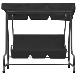 Huśtawka ogrodowa z baldachimem, antracytowa