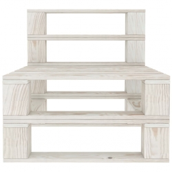 Sofa ogrodowa z palet, drewniana, biała