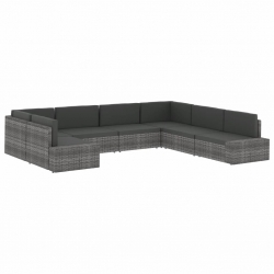 Modułowe siedzisko narożne, rattan PE, czarne