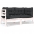 2-osobowa sofa ogrodowa z poduszkami, białe drewno sosnowe