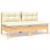 2-osobowa sofa ogrodowa z kremowymi poduszkami, drewno sosnowe