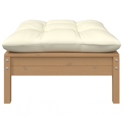 2-osobowa sofa ogrodowa z kremowymi poduszkami, drewno sosnowe