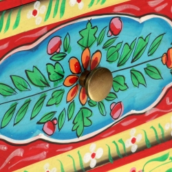 Ręcznie malowana szafka nocna, 40x30x50 cm, lite drewno mango