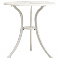 Stół ogrodowy, biały, 62x62x65 cm, odlewane aluminium
