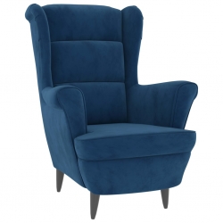 Fotel niebieski, aksamitny