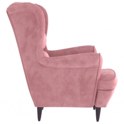 Fotel różowy, aksamitny