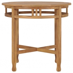 Stół jadalniany, Ø 80 cm, lite drewno tekowe