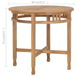Stół jadalniany, Ø 80 cm, lite drewno tekowe