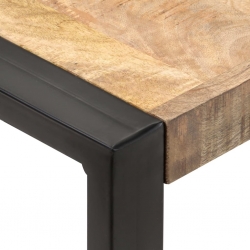 Stolik jadalniany, 70x70x75 cm, lite, surowe drewno mango