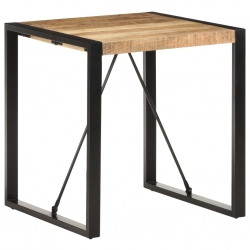 Stolik jadalniany, 70x70x75 cm, lite, surowe drewno mango