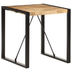 Stolik jadalniany, 70x70x75 cm, lite, surowe drewno mango