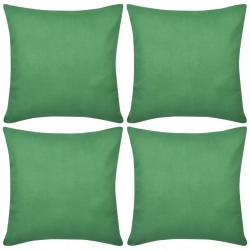 4 Zielone bawełniane poszewki na poduszki 50 x 50 cm