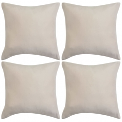 Poszewki na poduszki 80x80 cm, zamszowe, 4 szt., beżowe