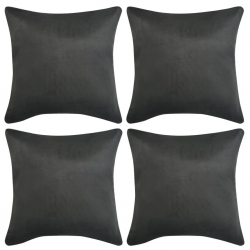 Poszewki na poduszki 80x80 cm, zamszowe, 4 szt., antracytowe
