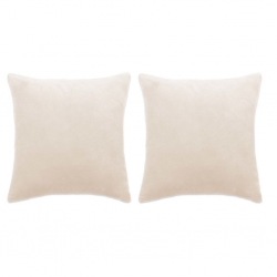 Zestaw poduszek, 2 szt., tkanina, 60x60 cm, złamana biel