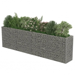 Podwyższona donica gabionowa, galwanizowana stal, 360x50x100 cm