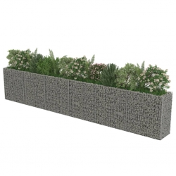 Podwyższona donica gabionowa, galwanizowana stal, 540x50x100 cm